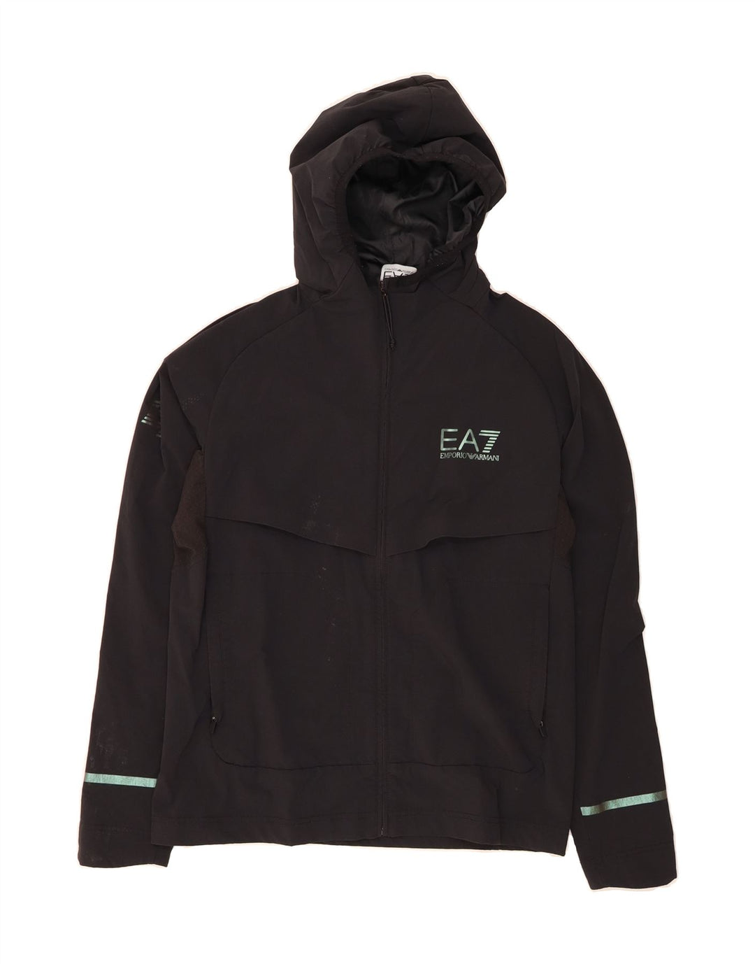 EMPORIO ARMANI Womens Oversized Windbreaker Jacket UK 10 Small Black Vintage Emporio Armani and Second-Hand Emporio Armani from Messina Hembry 
