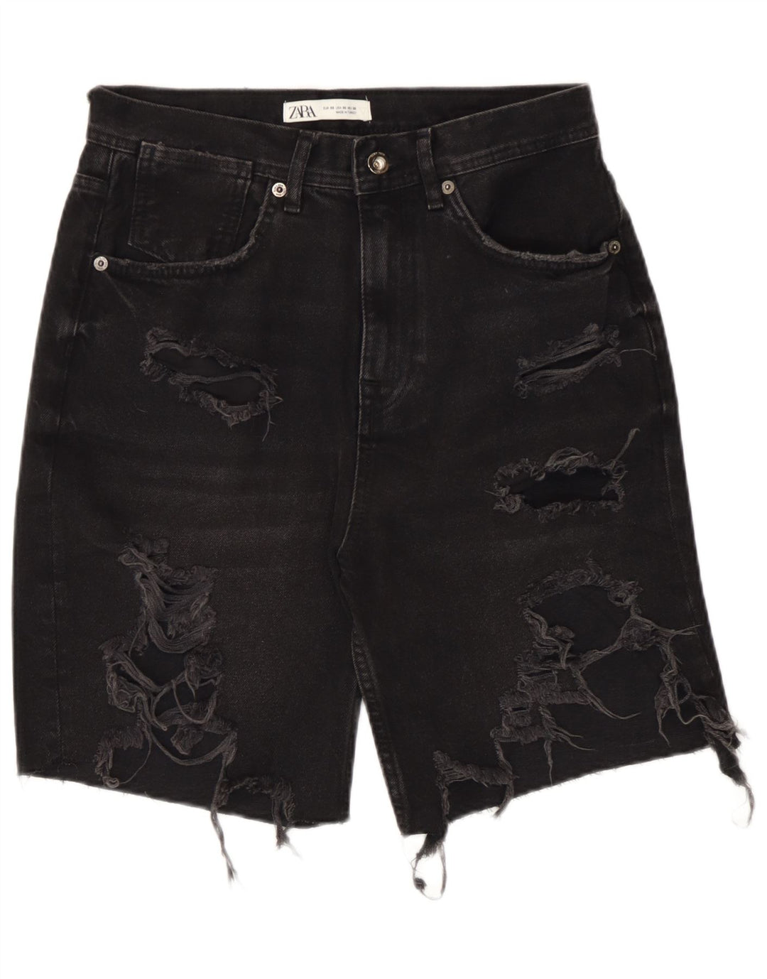 Męskie spodenki jeansowe Zara w trudnej sytuacji EU 38 Small W30 czarne