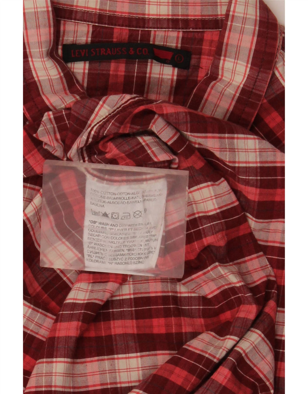 Męska koszula w stylu western Levi's, duża, bawełniana w czerwoną kratę