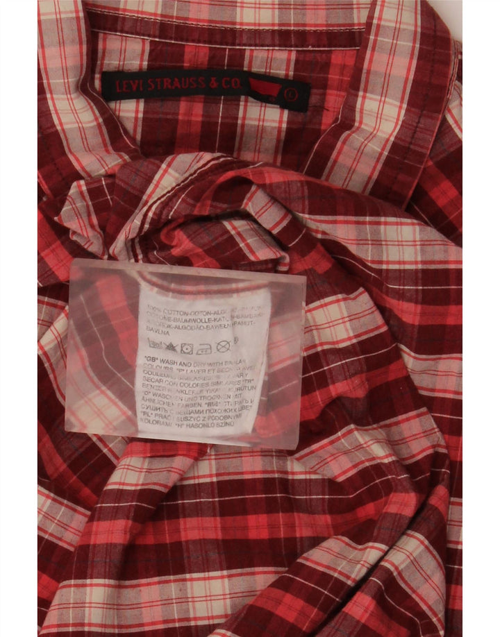 Męska koszula w stylu western Levi's, duża, bawełniana w czerwoną kratę