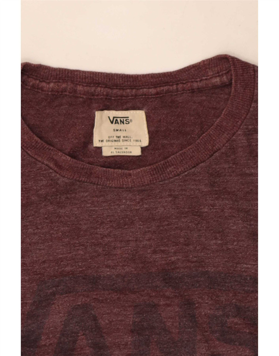 Męski T-shirt z grafiką Vans, mały, bordowy nakrapiany
