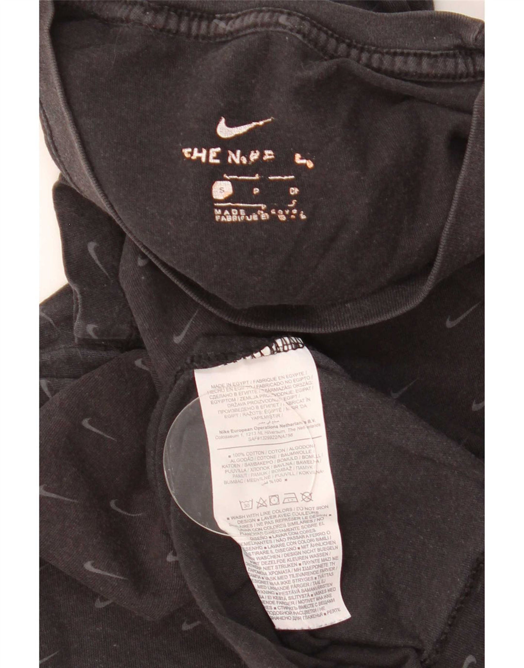 Męski T-shirt z grafiką Nike, mały, czarny, bawełniany