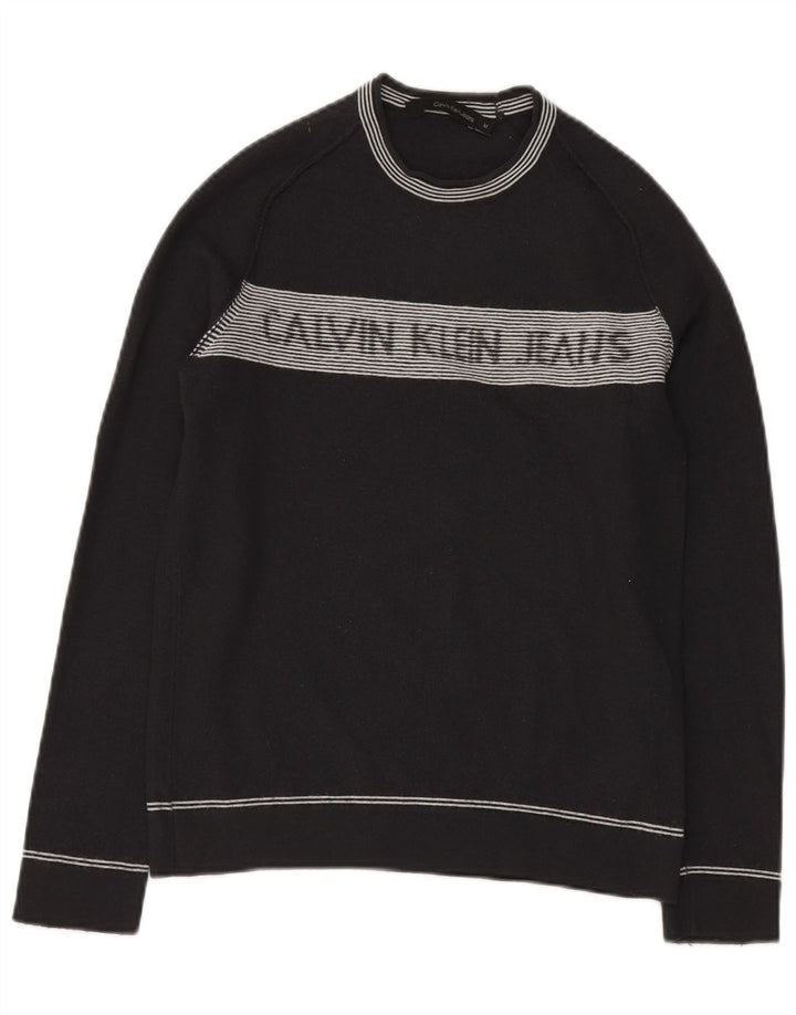 Damski sweter z okrągłym dekoltem CALVIN KLEIN JEANS UK 10 Small Grey