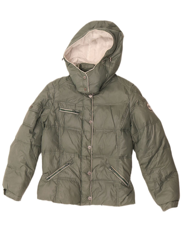 Best Company Damska ocieplana kurtka z kapturem UK 18 XL Zielony poliester