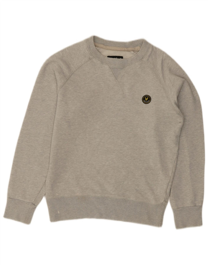 Męski sweter LYLE & SCOTT, mały, szary, bawełniany