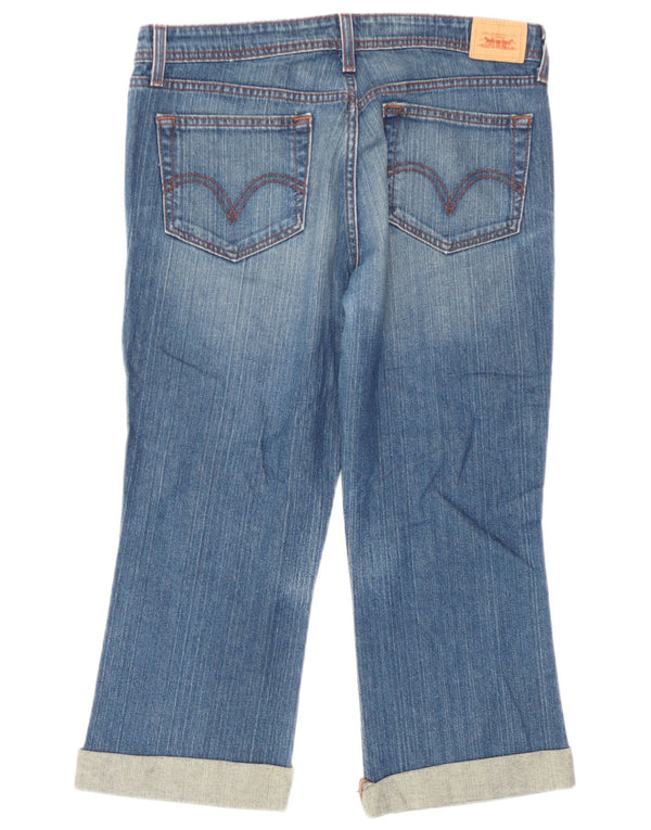 Damskie jeansy Levi's 518 Super Low Capri Bootcut W34 L21 Niebieska bawełna