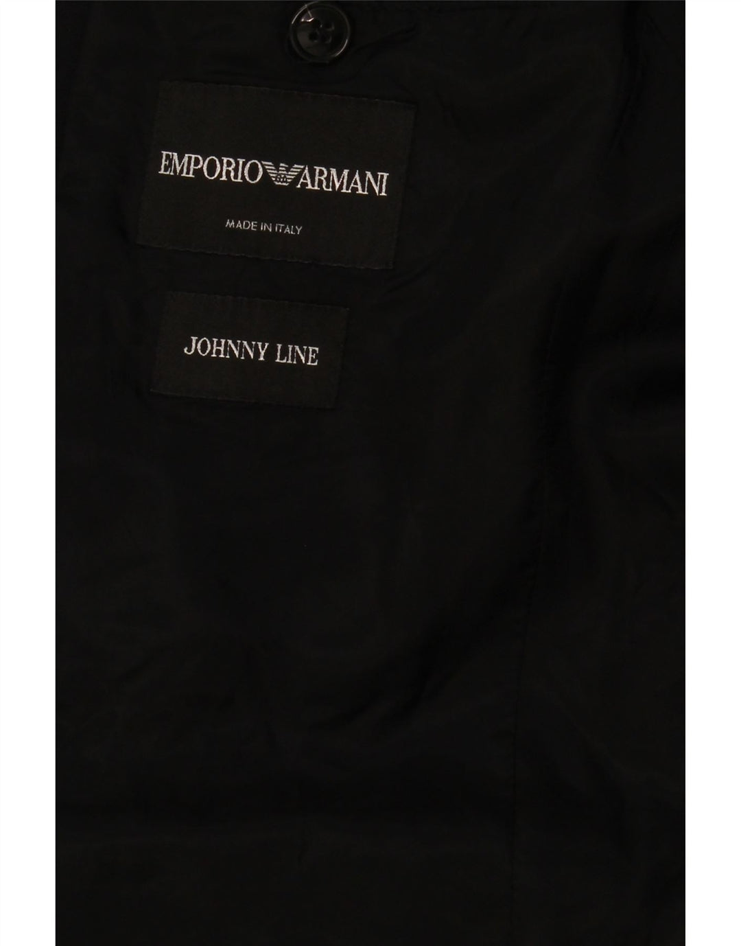 EMPORIO ARMANI Mens 2 Button Blazer Jacket UK 38 Medium  Black Vintage Emporio Armani and Second-Hand Emporio Armani from Messina Hembry 