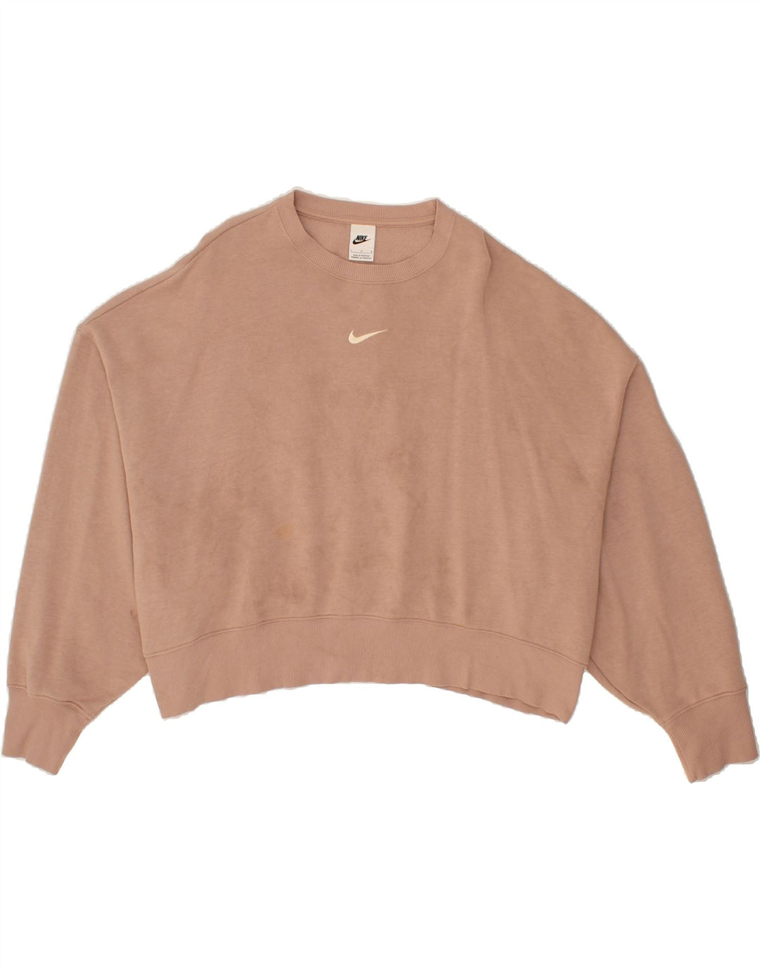 Damski sweter oversize NIKE Crop, UK 16, duży, różowy, bawełniany