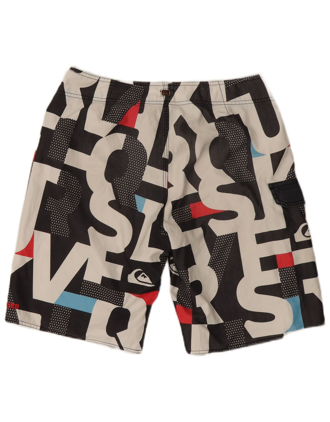 Męskie spodenki kąpielowe Quiksilver z grafiką, średni czarny poliester