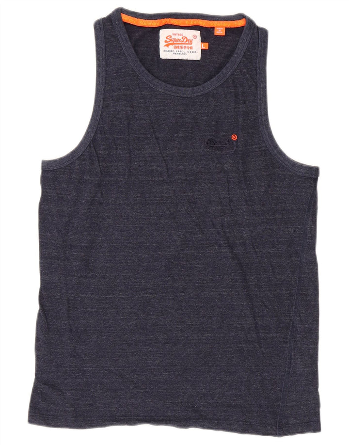 Top damski SUPERDRY UK 14, duży, granatowy, bawełniany