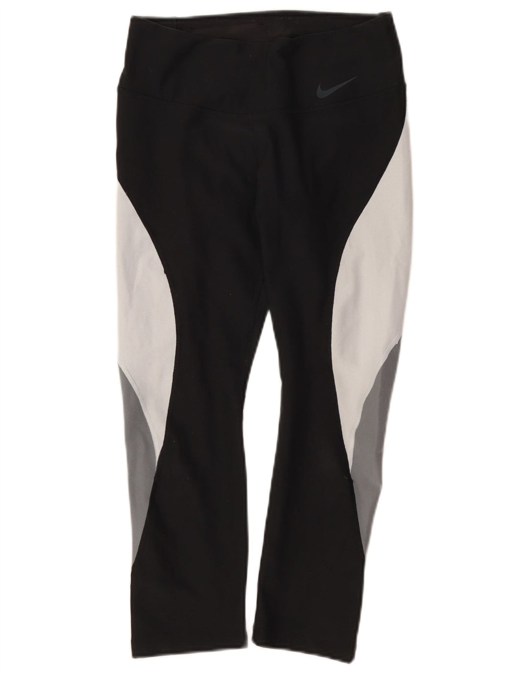 Damskie legginsy Nike Dri Fit Capri UK 10, mały, czarny poliester z blokami kolorów
