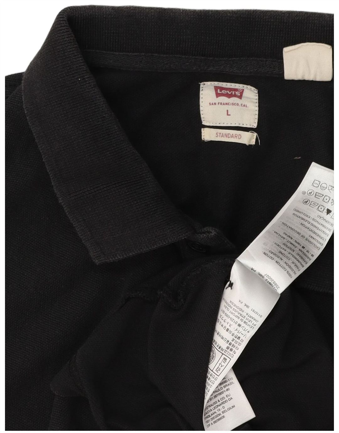 Męska standardowa koszulka polo Levi's, duża, czarna, bawełniana