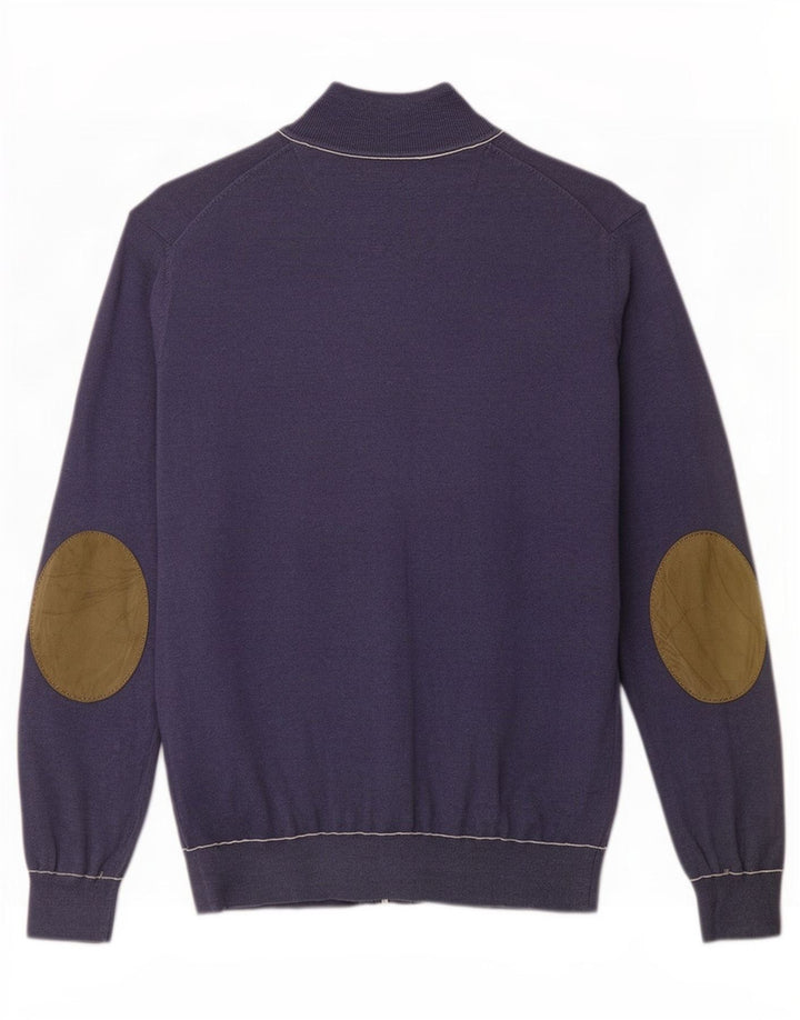 Męski sweter rozpinany Massimo Dutti, średni granatowy, bawełniany