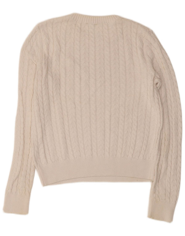 Damski sweter Sun68 z dekoltem w łódkę UK 12 Średnia biała bawełna