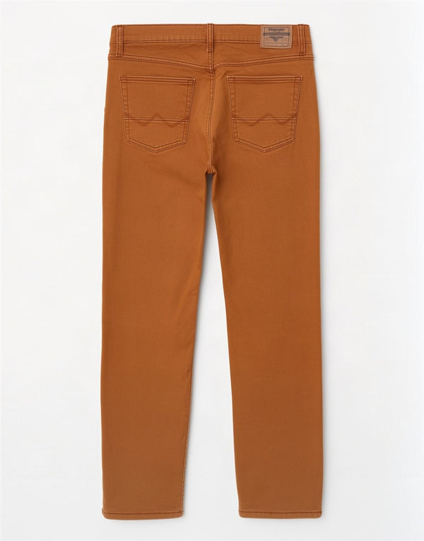 Męskie proste spodnie codzienne Wrangler W33 L30 Brązowa bawełna