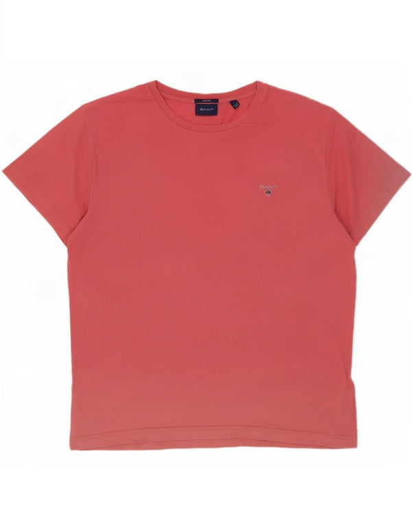 Męski T-shirt Gant Regular, duży, różowy, bawełniany