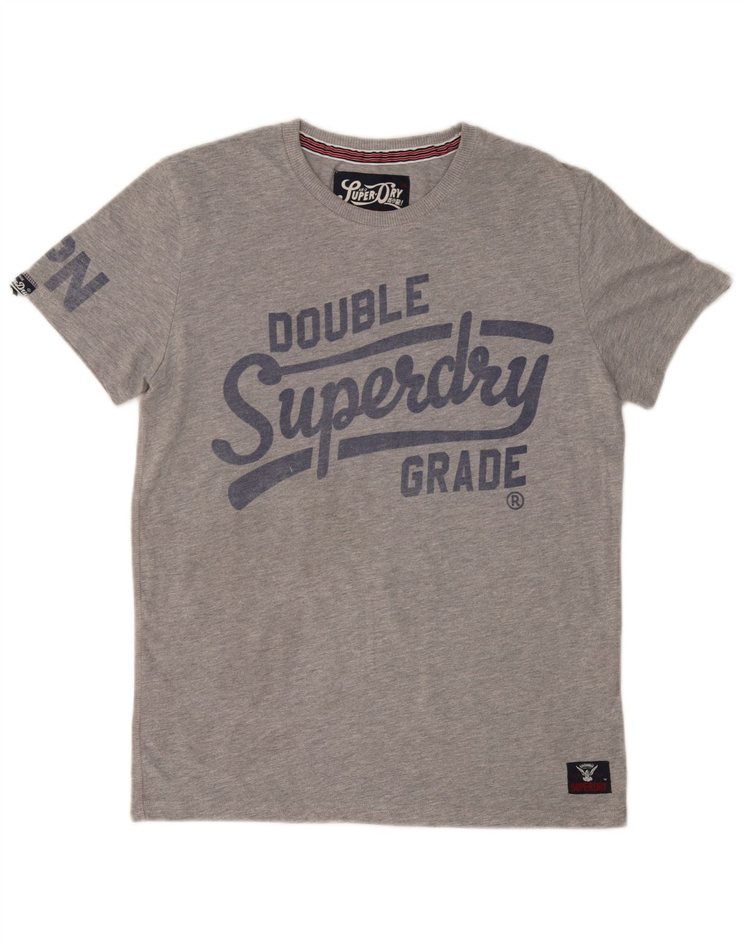 Męski T-shirt SUPERDRY z grafiką, średni szary poliester