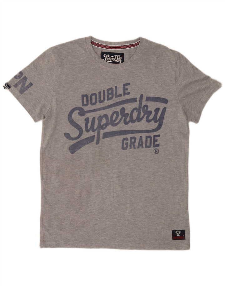Męski T-shirt SUPERDRY z grafiką, średni szary poliester