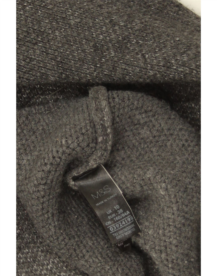 Marks & Spencer Damski płaszcz typu oversize typu pea, UK 10, mały, szary, akrylowy