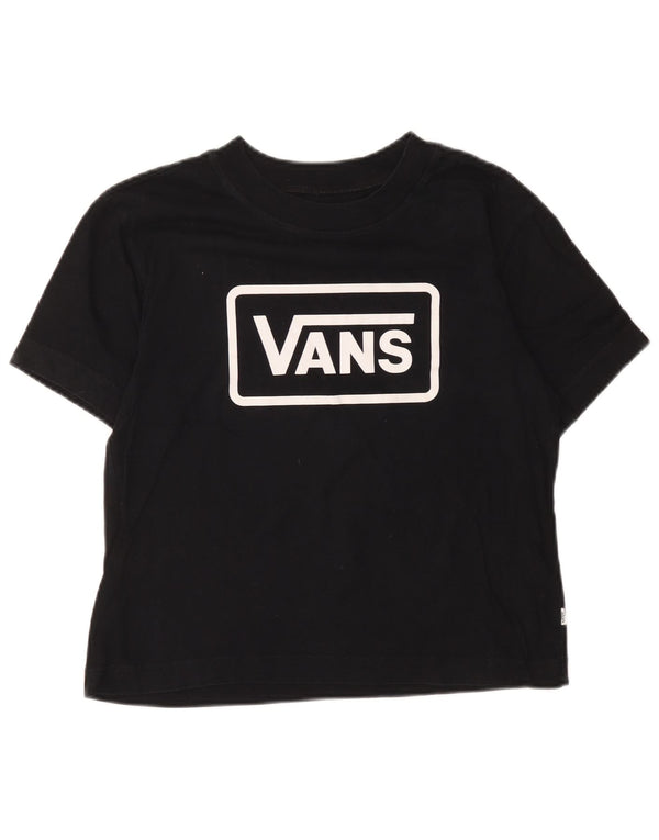 Damska koszulka Vans Crop Graphic Top UK 14, duża, czarna, bawełniana