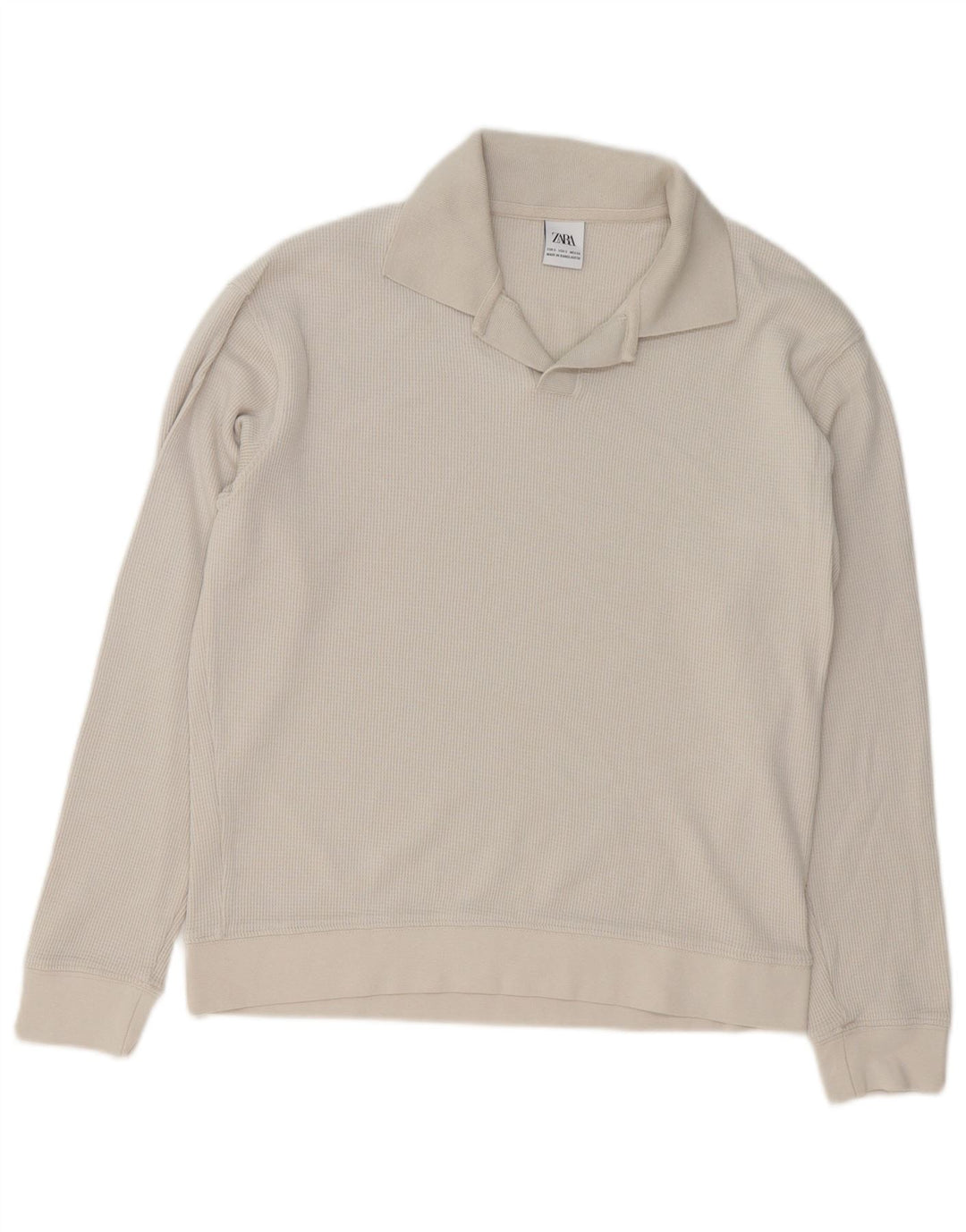 Męski sweter polo ZARA, mały, szary, bawełniany
