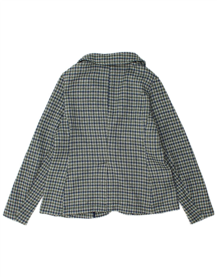 Damska marynarka zapinana na 1 guzik Lands End UK 10 Small Blue Houndstooth