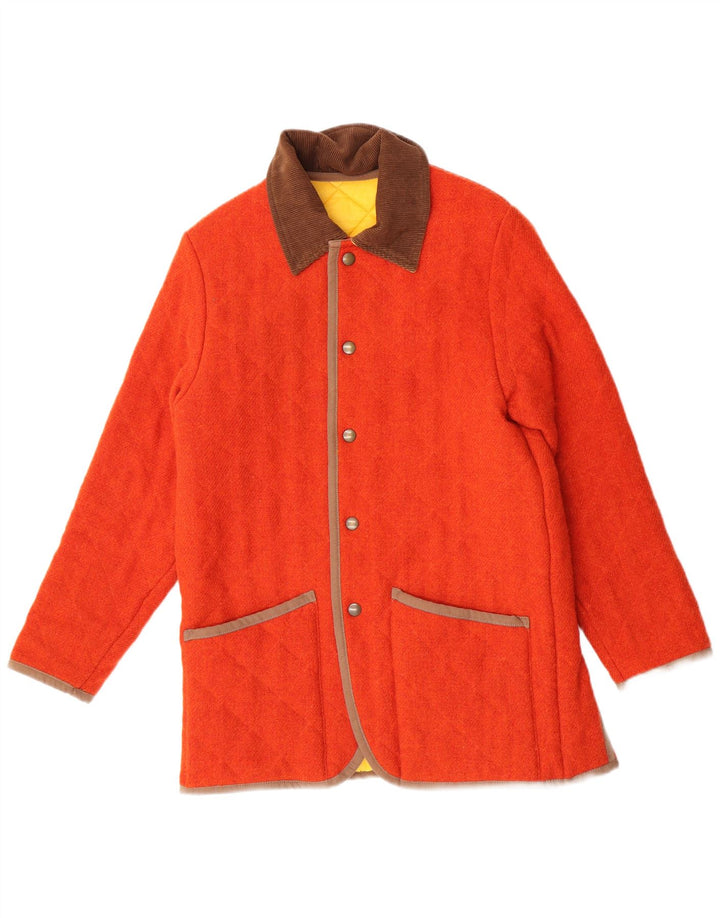 Vintage męska pikowana kurtka wiatrówka UK 36 Small Orange