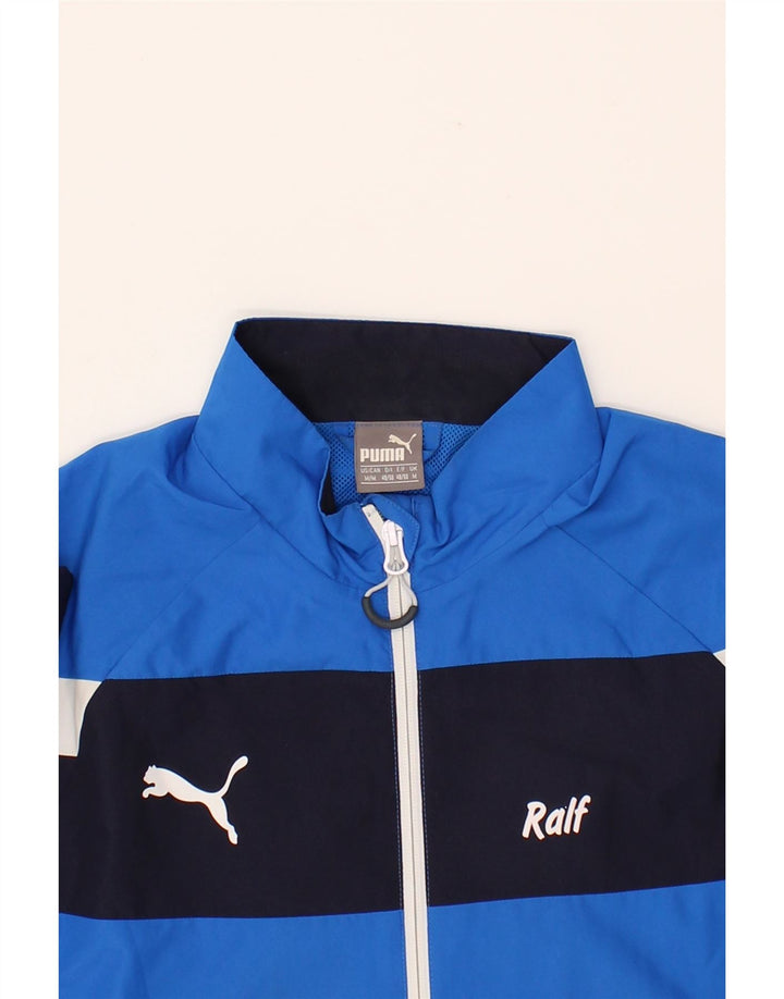 PUMA Mens Graphic Tracksuit Top Jacket Medium Blue Colourblock Polyester Vintage Puma and Second-Hand Puma from Messina Hembry 