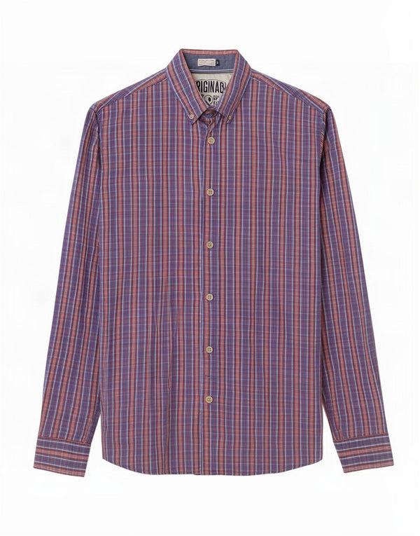 Koszula męska Jack & Jones, bawełniana, w średnią niebieską kratkę