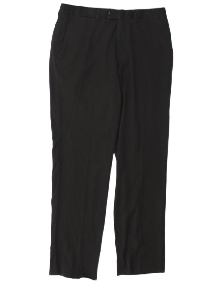 Męskie proste spodnie garniturowe Zara EU 44 Large W34 L32 Czarny poliester