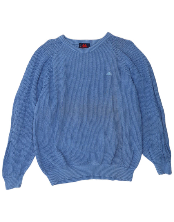 Damski sweter oversize KAPPA z okrągłym dekoltem, UK 18 XL, niebieska bawełna