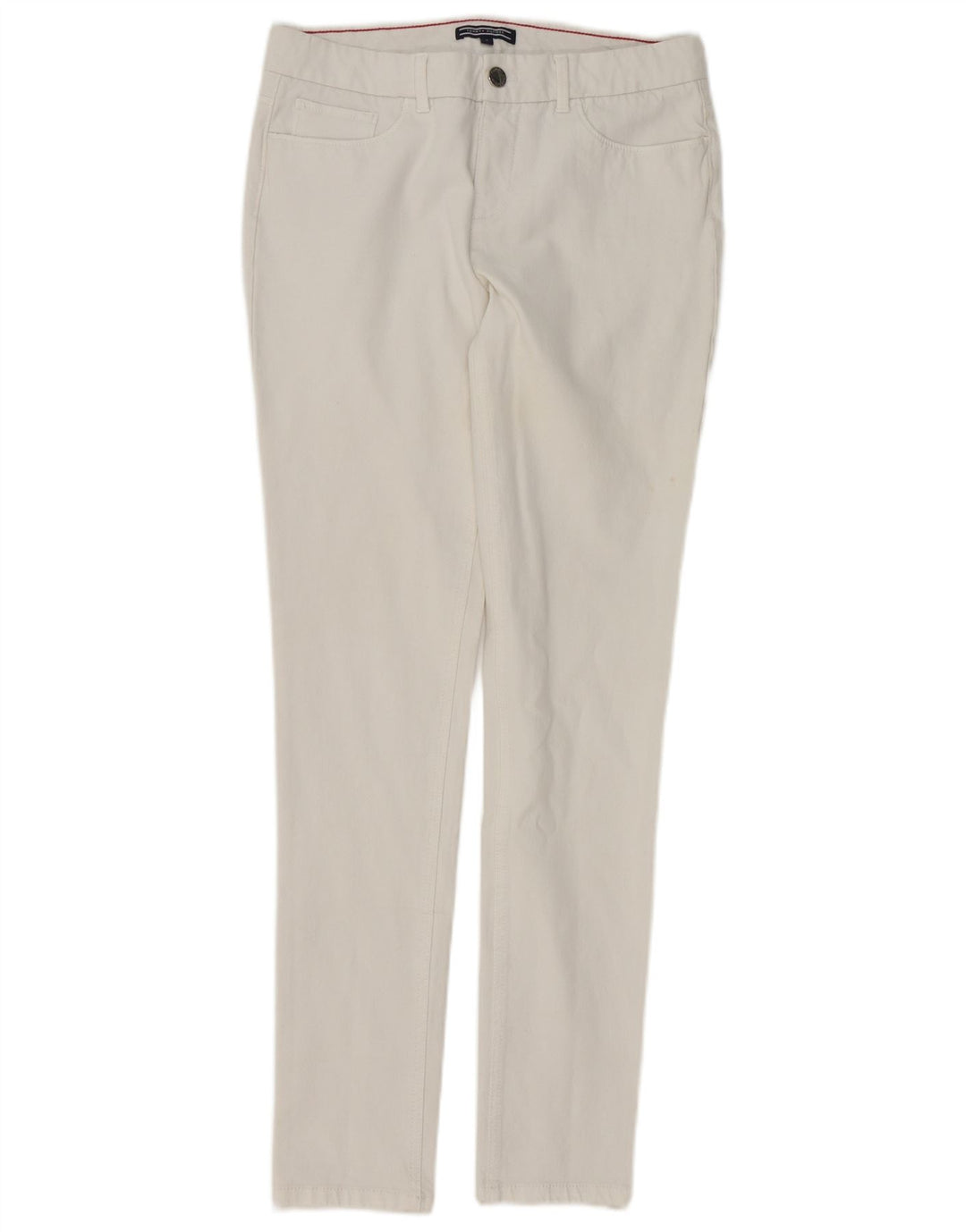 Damskie dżinsy rurki TOMMY HILFIGER US 6 Medium W28 L30 Biała bawełna