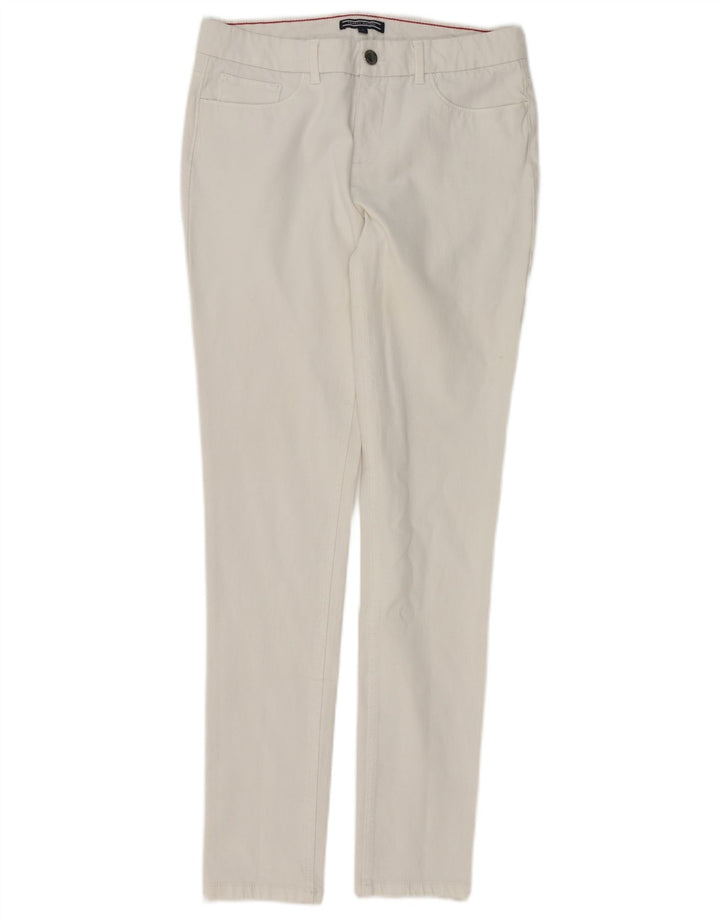 Damskie dżinsy rurki TOMMY HILFIGER US 6 Medium W28 L30 Biała bawełna