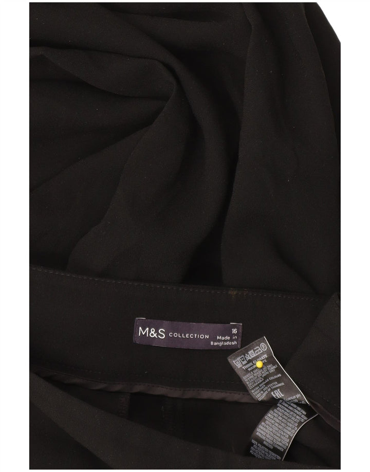 Marks & Spencer Damskie spodnie Capri UK 16 Large W34 L22 Czarny poliester