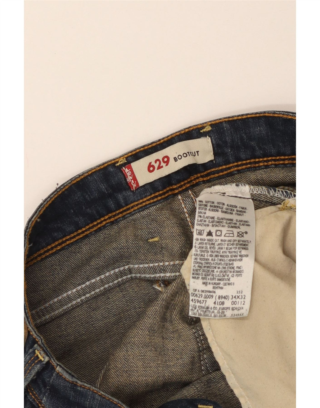 Damskie jeansy Levi's 629 Bootcut W34 L32 Niebieska bawełna