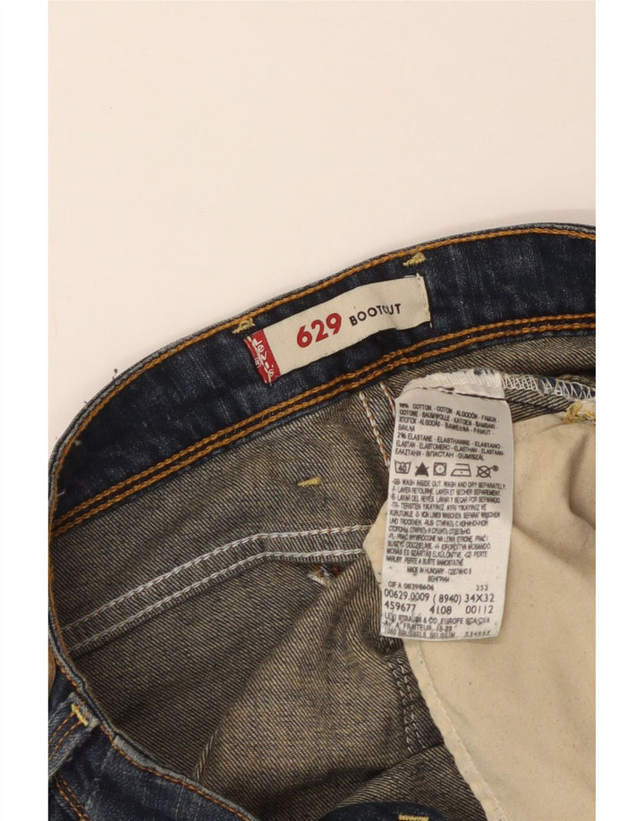 Damskie jeansy Levi's 629 Bootcut W34 L32 Niebieska bawełna