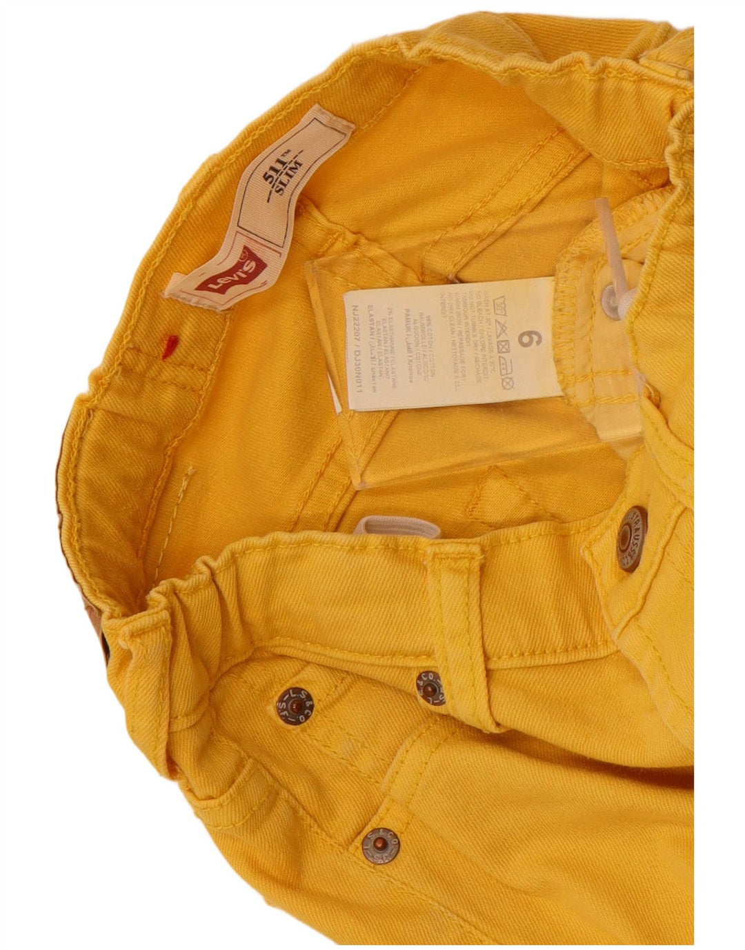Levi's Boys 511 Slim Jeans 5-6 lat W22 L21 Żółta bawełna