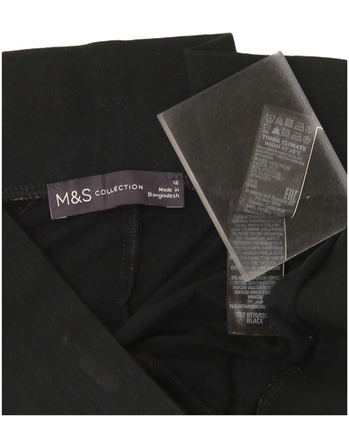 Damskie legginsy Capri Marks & Spencer UK 12, średnia czarna wiskoza