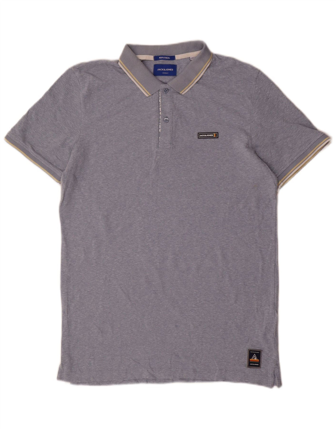 Męska koszulka polo Jack & Jones, duża, niebieska, poliestrowa