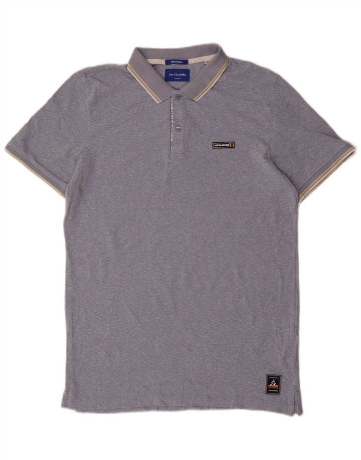 Męska koszulka polo Jack & Jones, duża, niebieska, poliestrowa