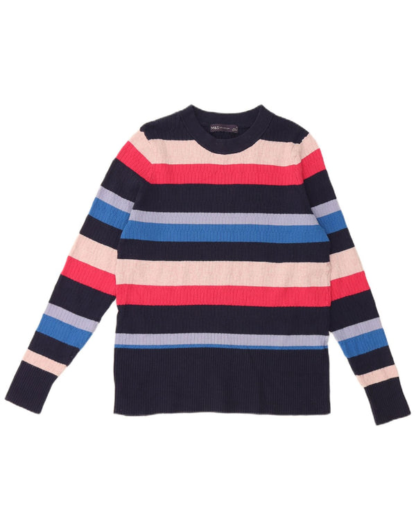 Marks & Spencer Damski sweter z okrągłym dekoltem, UK 16, duży, wielokolorowy