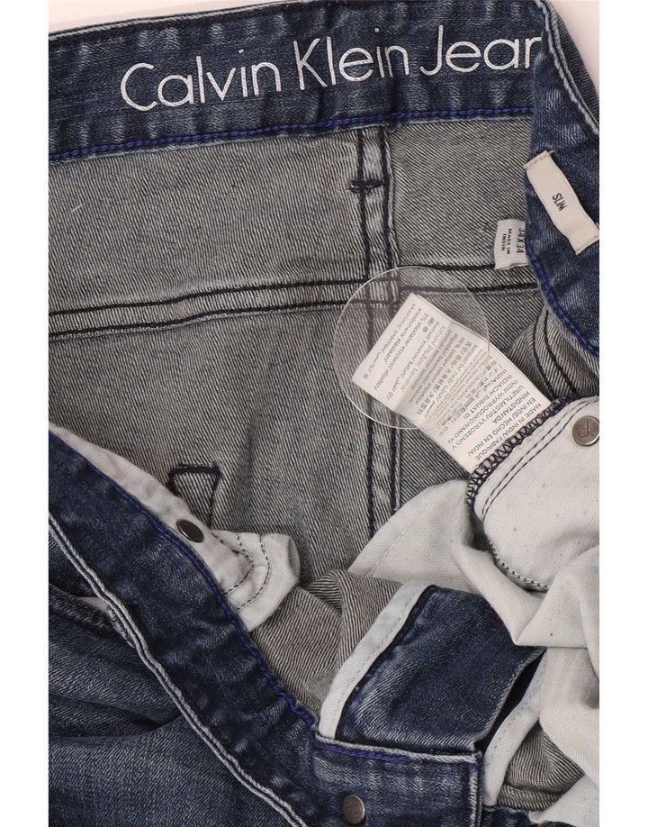 Męskie dżinsy Calvin Klein W34 L34 Niebieskie bawełniane