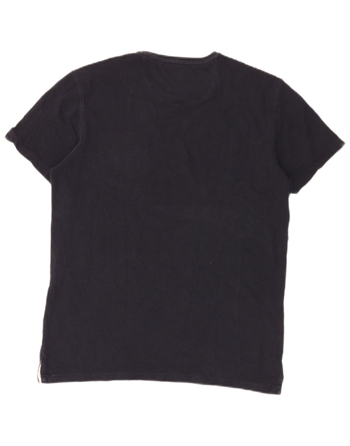 T-shirt męski Massimo Dutti o swobodnym kroju, duży, granatowy