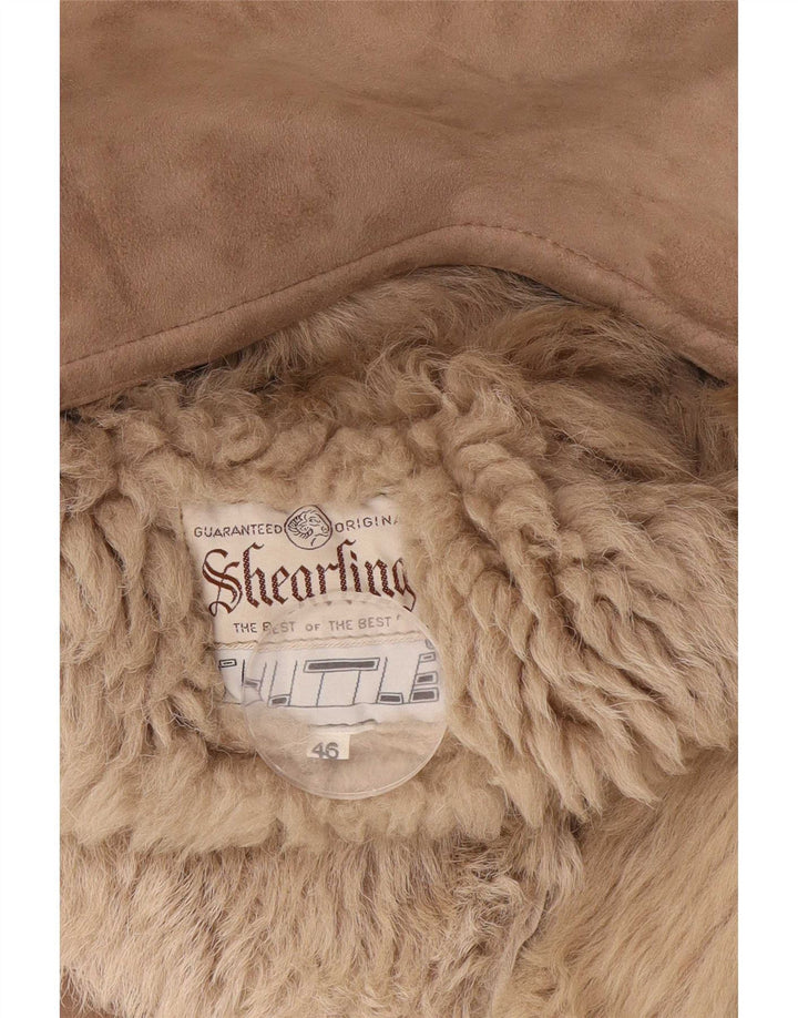 Vintage damska kurtka shearling IT 46 Large Beige