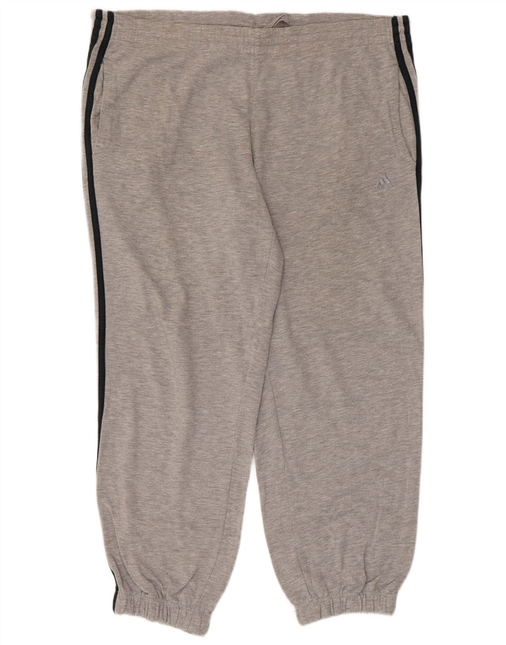 Męskie spodnie dresowe Adidas, duże, szare, bawełniane