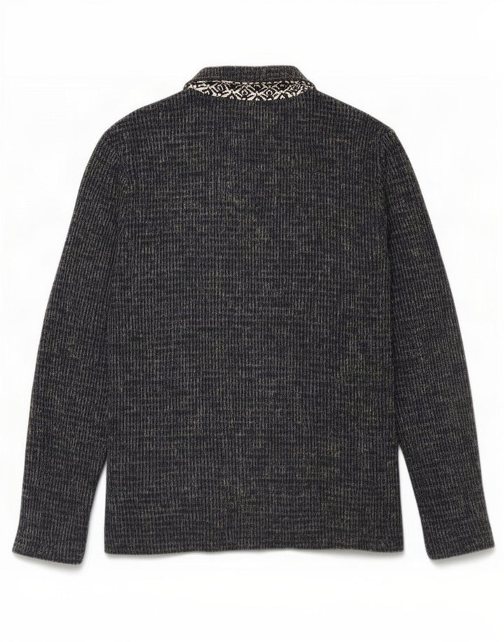 Zara Męski sweter rozpinany, duży, granatowy, bawełniany w cętki