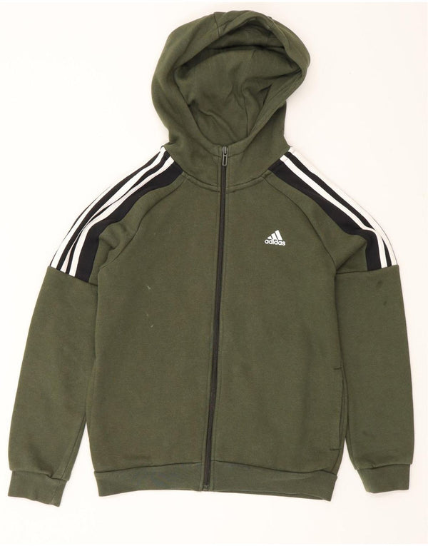 Chłopięcy sweter Adidas z zamkiem błyskawicznym, 11-12 lat, bawełna w kolorze khaki