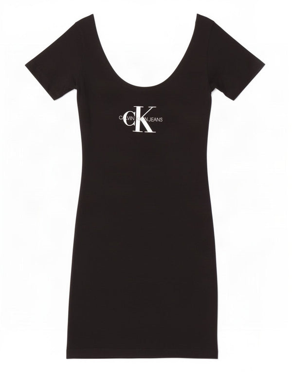 Damska sukienka T-shirt z grafiką Calvin Klein Jeans UK 8, mała czarna