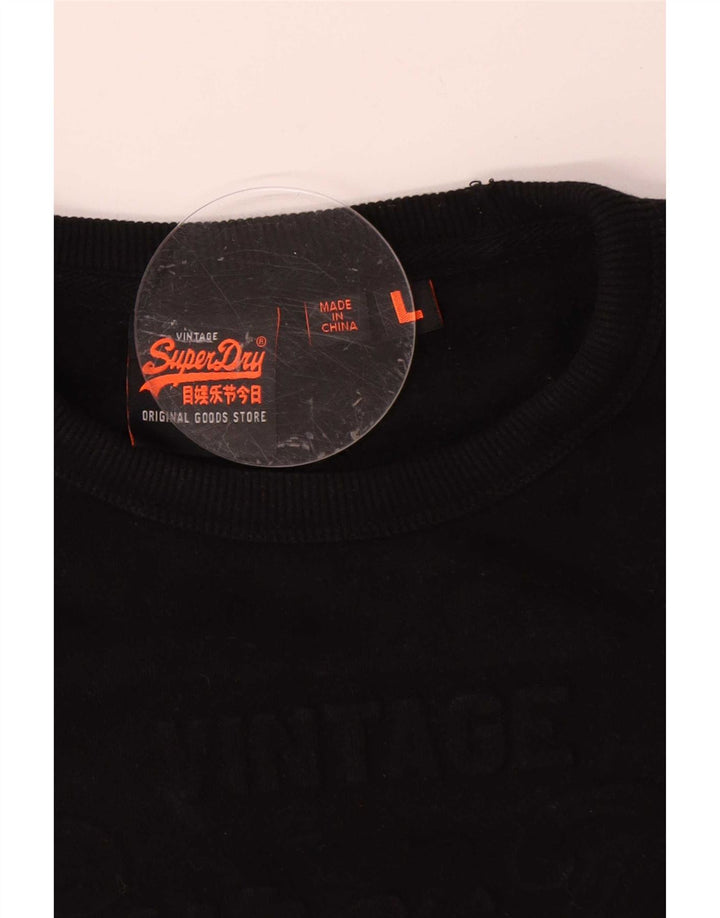 Męski sweter Superdry, duży, czarny, bawełniany