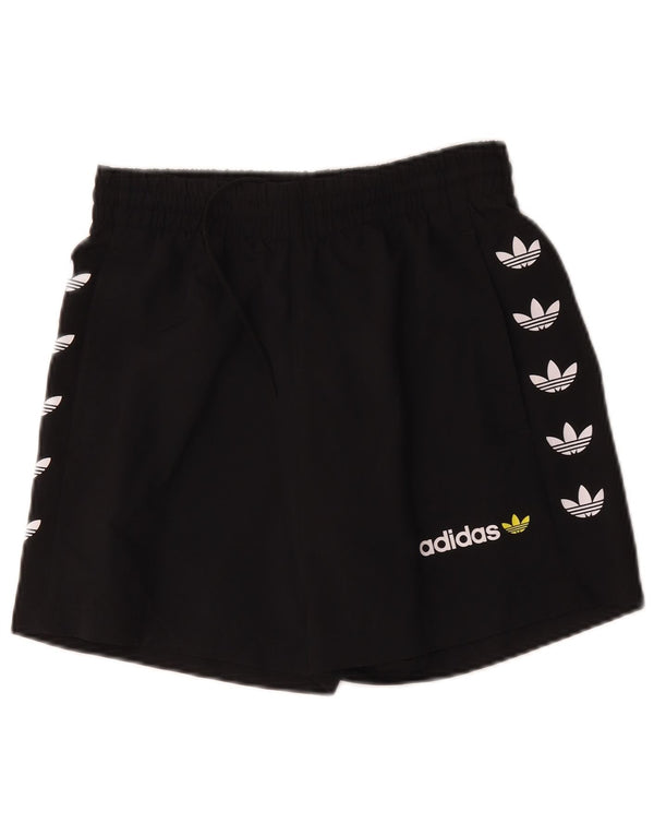 Męskie spodenki sportowe Adidas z grafiką, małe, czarne, poliestrowe